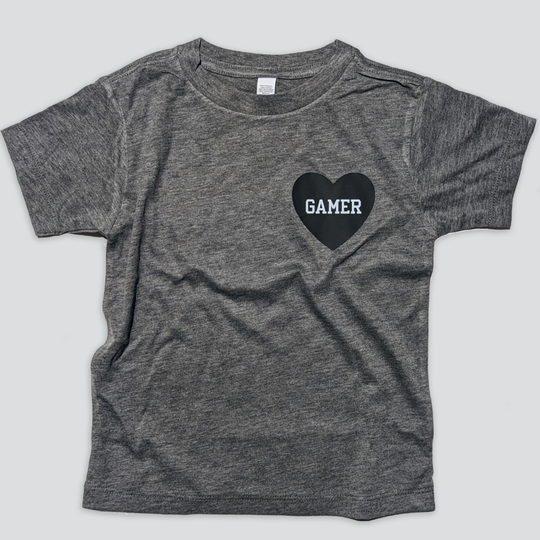 Black Heart Gamer Tee In Slate Gray
