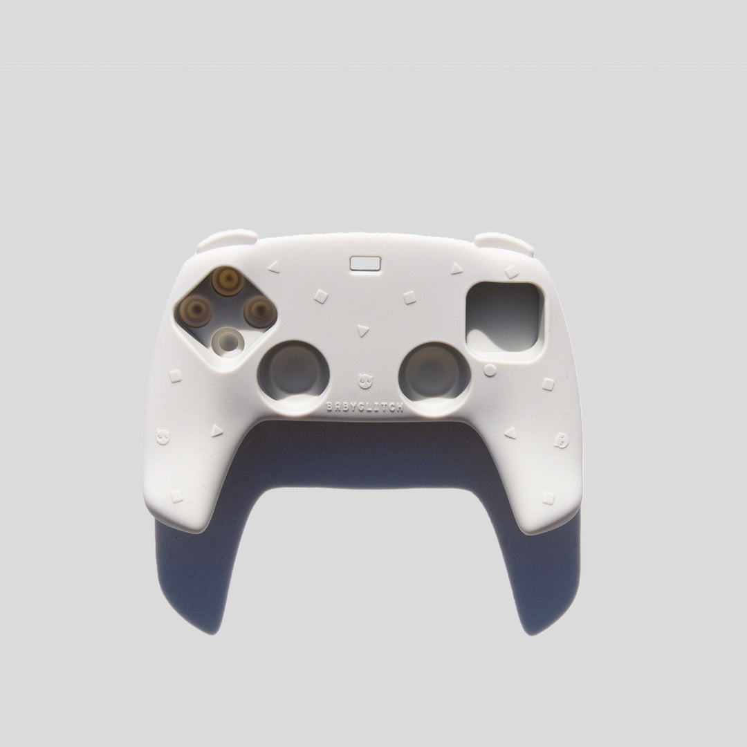 The Tiny Titan In Arctic White Teether