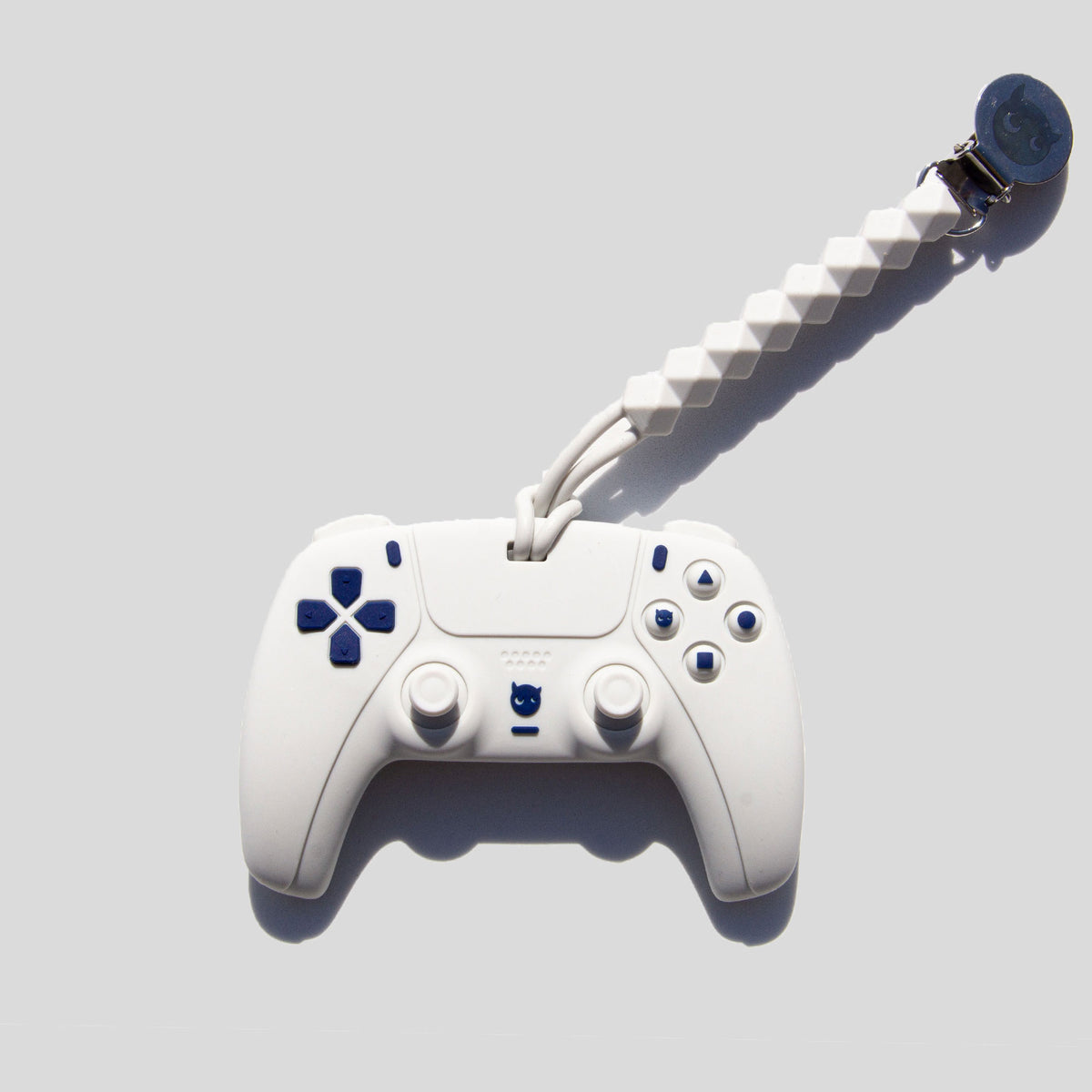 The Tiny Titan In Arctic White PS5 Video Game Teether BabyGlitch