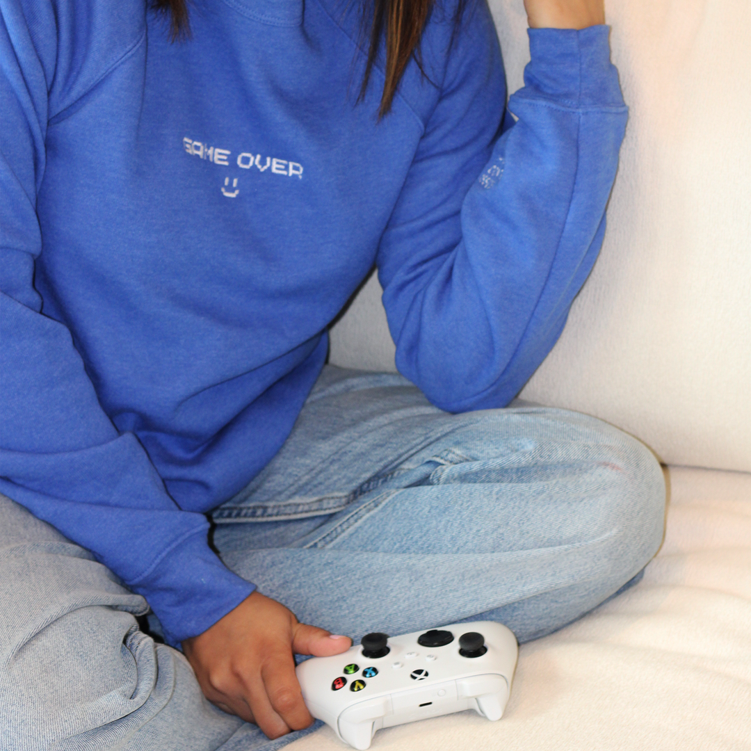 Mom's Game Over Sweatshirt In Blue Sky