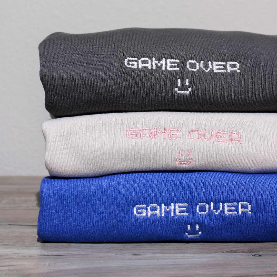 Mom's Game Over Sweatshirt In Blue Sky